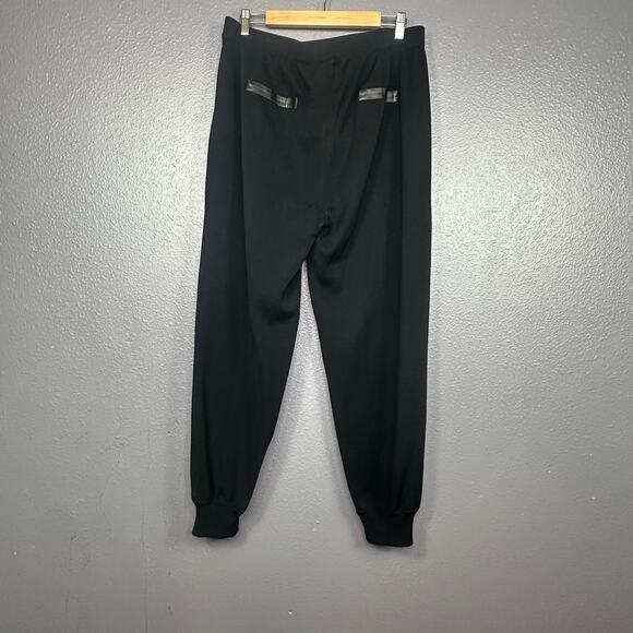 MISOOK Womens XL Black Pull On High Waist Jogger Style Leg Leather Knit Pant NEW - Picture 2 of 5